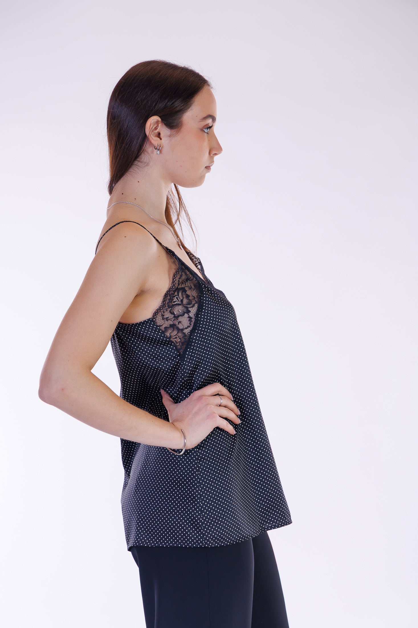 Top lingerie pois