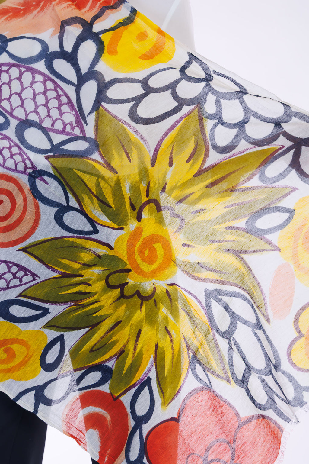 Stola girasoli dipinta a mano