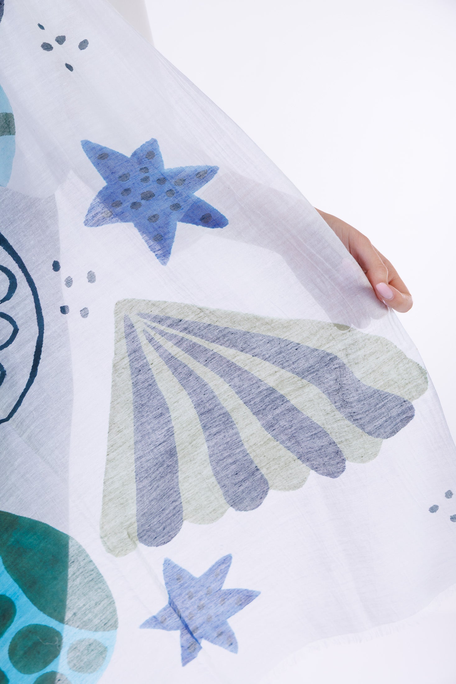 Stola conchiglie dipinta a mano