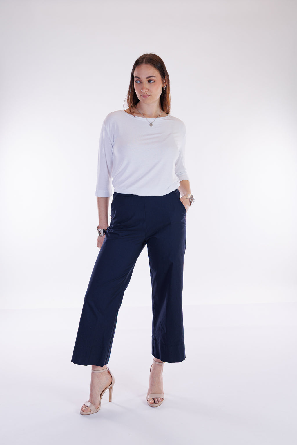 Pantalone cropped viscosa