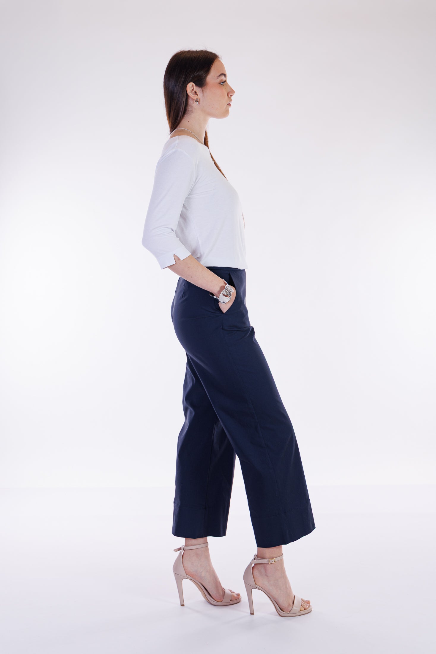 Pantalone cropped viscosa