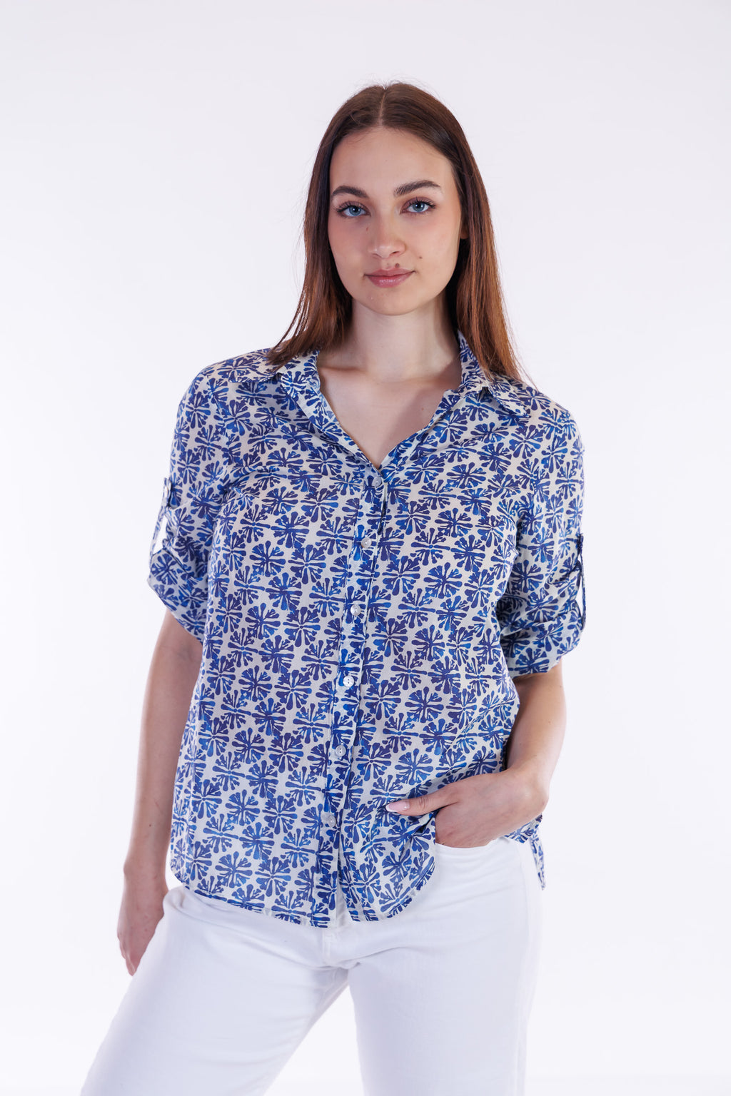 Camicia fiori Santorini