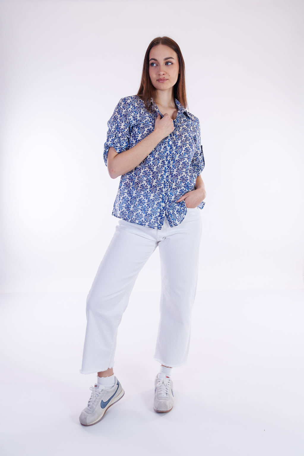 Camicia fiori Santorini