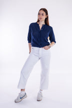 Maglia bottoncini e micro paillettes