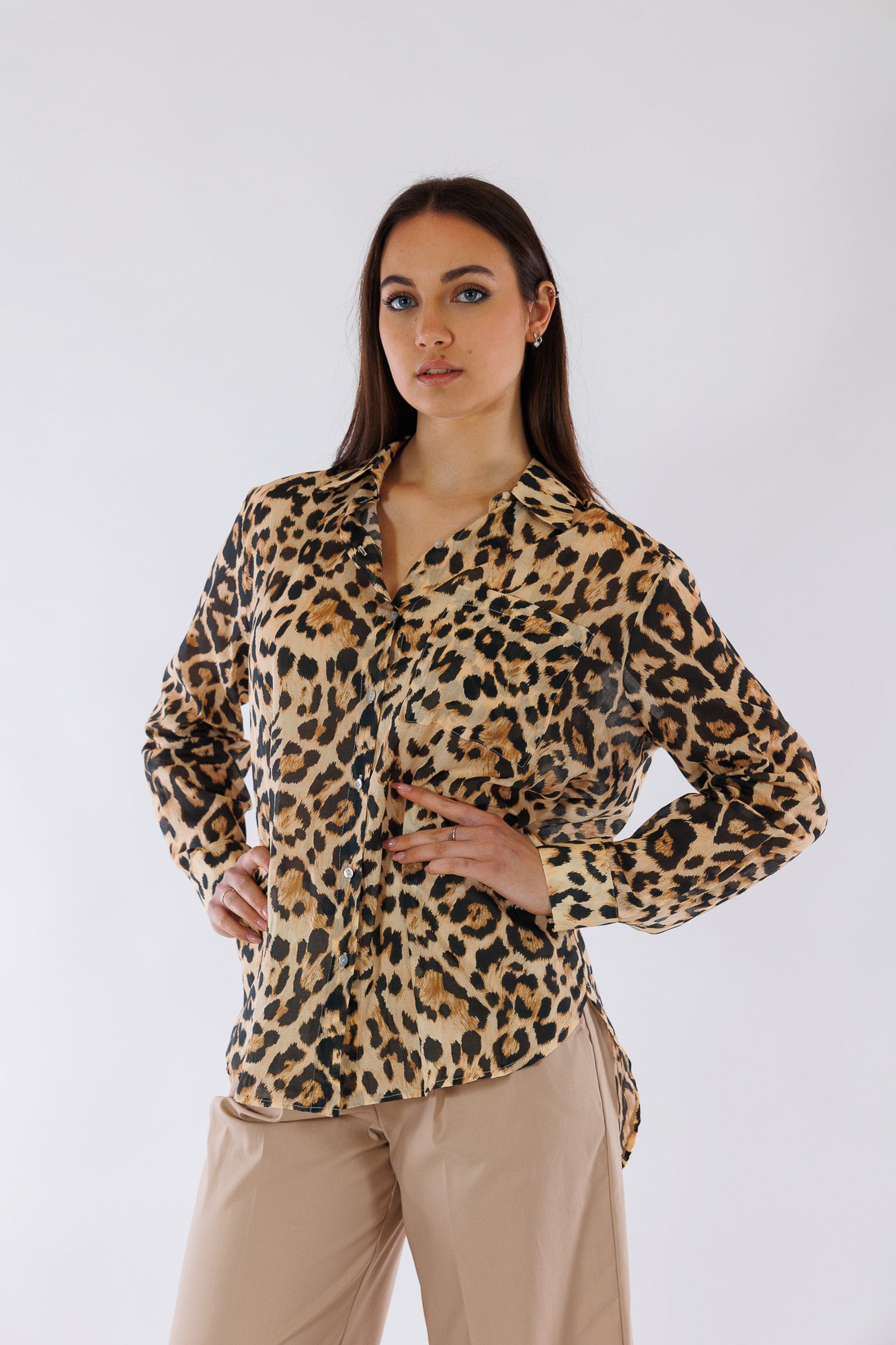 Camicia animalier in voile