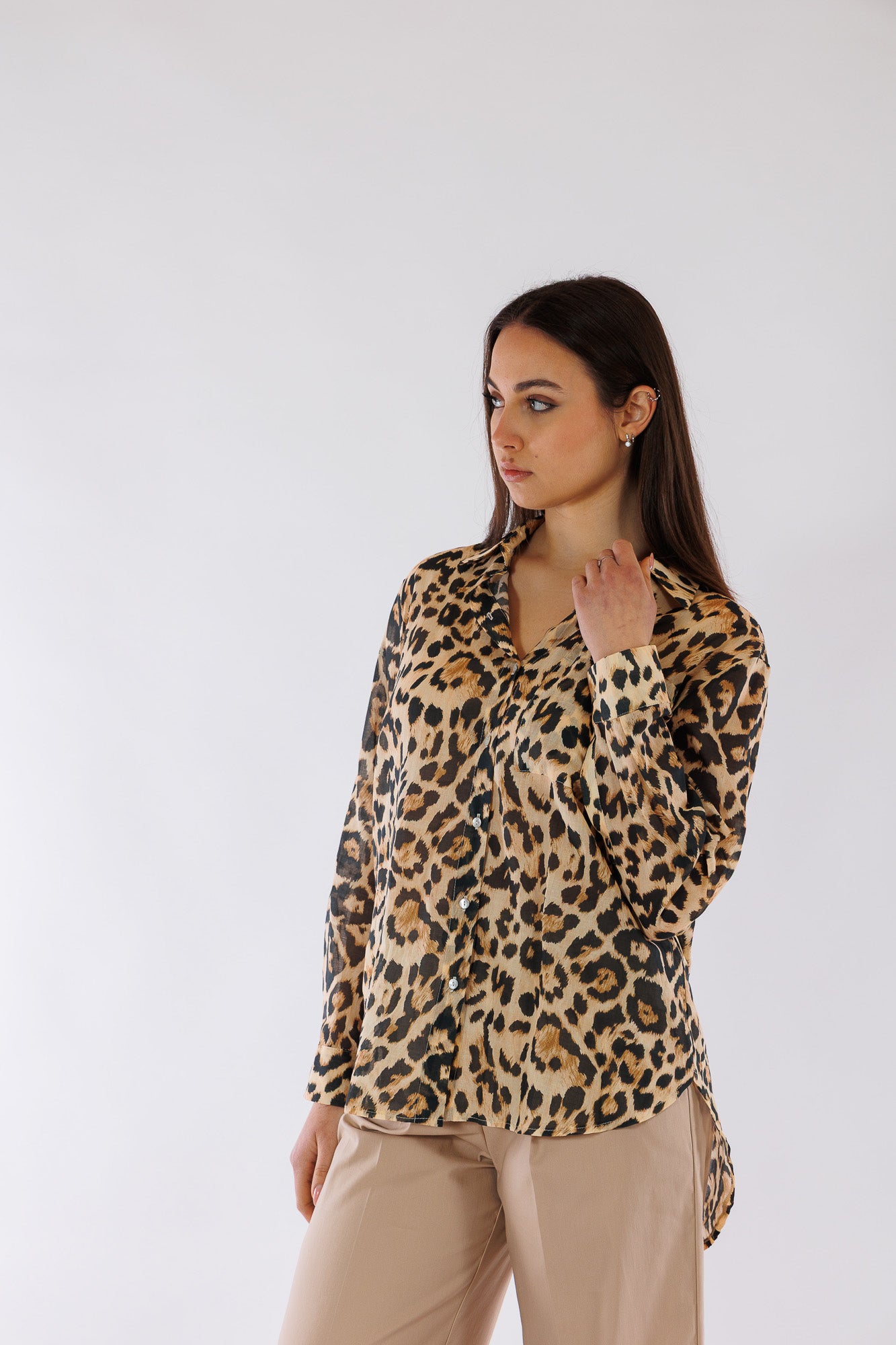 Camicia animalier in voile