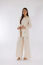 Tailleur gessato chiaro