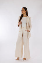 Tailleur gessato chiaro