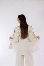 Tailleur gessato chiaro