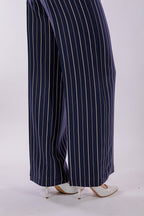 Pantalone largo righe