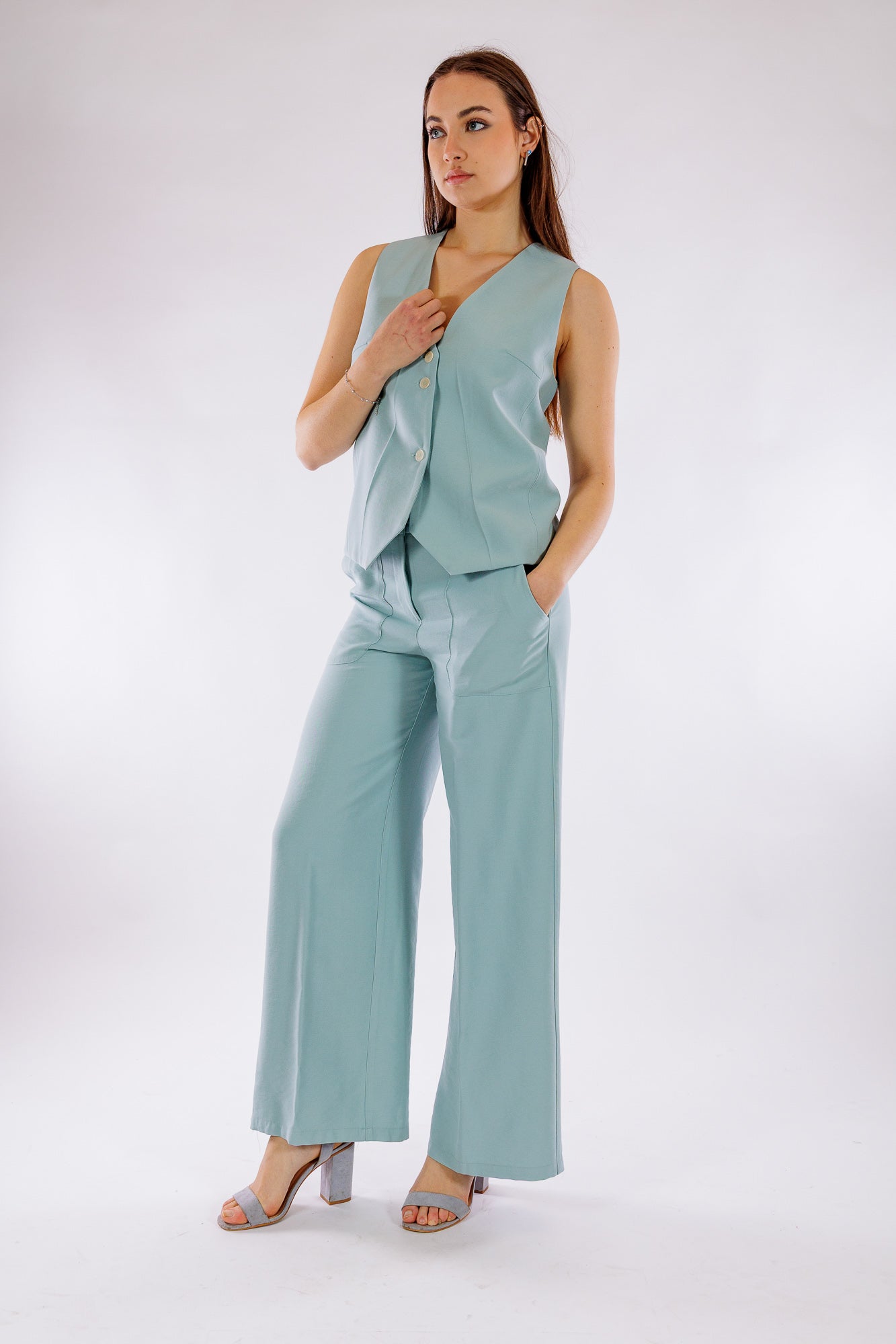 Pantalone largo tasconi