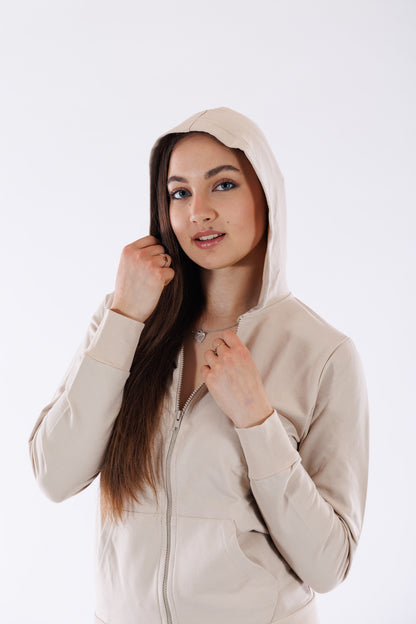 Felpa zip e cappuccio