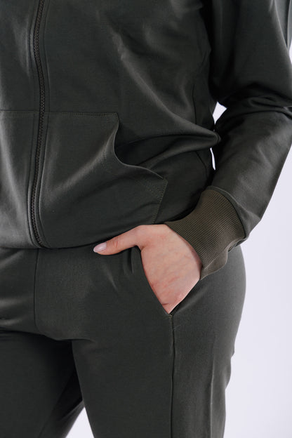 Felpa zip e cappuccio