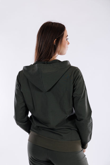 Felpa zip e cappuccio