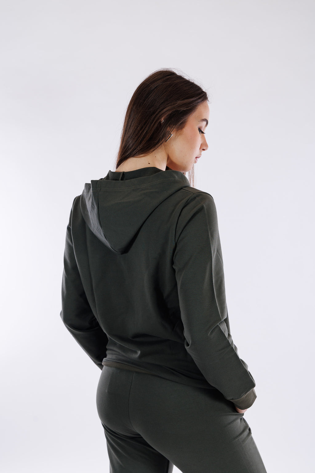 Felpa zip e cappuccio