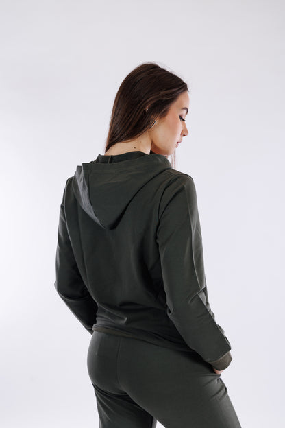 Felpa zip e cappuccio