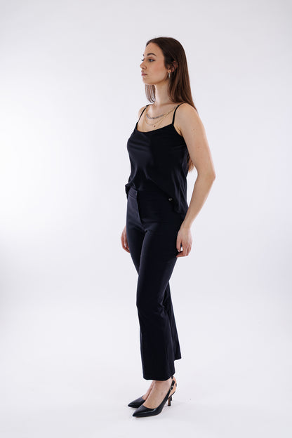 Top raso con gioiello