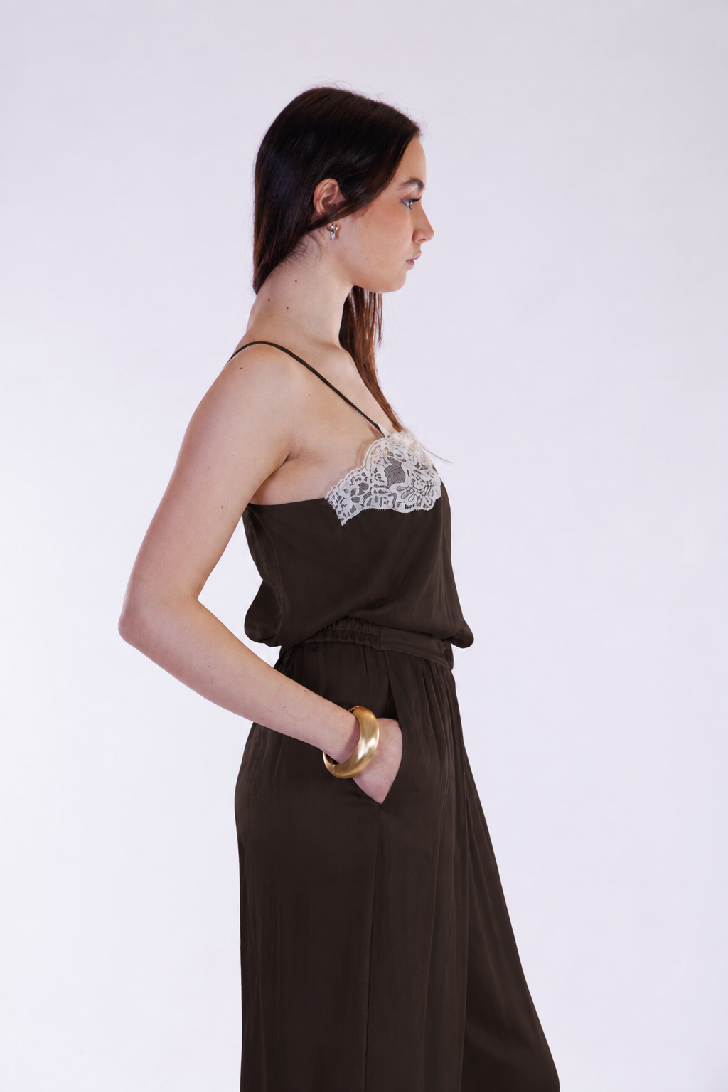 Top pizzo bretelle