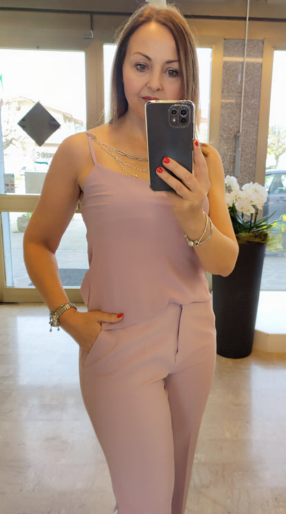 Top raso con gioiello