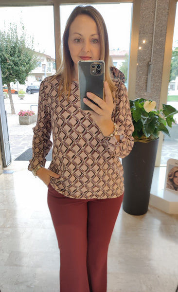 Blusa girocollo rombi