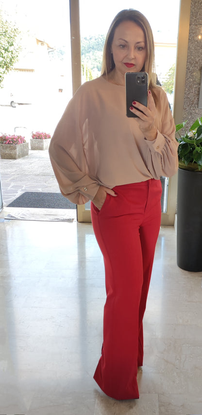 Blusa maniche a sbuffo