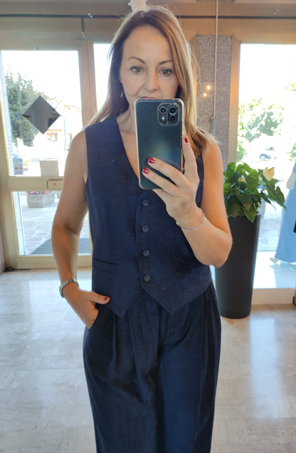 Completo velluto viscosa pantalone ampio