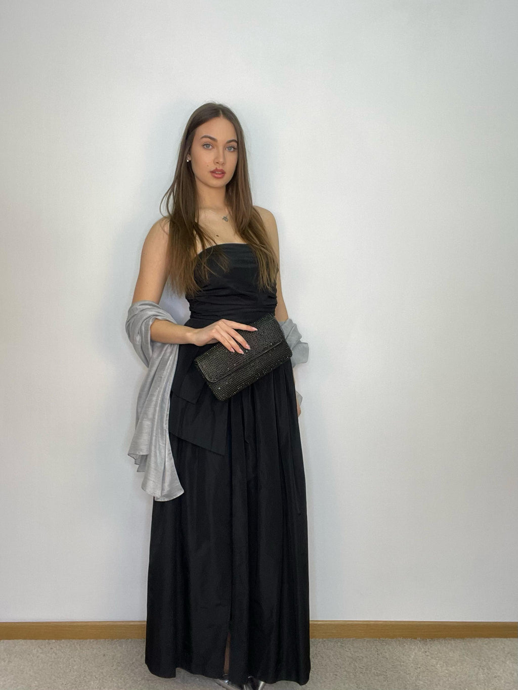 Abito lungo taffetà