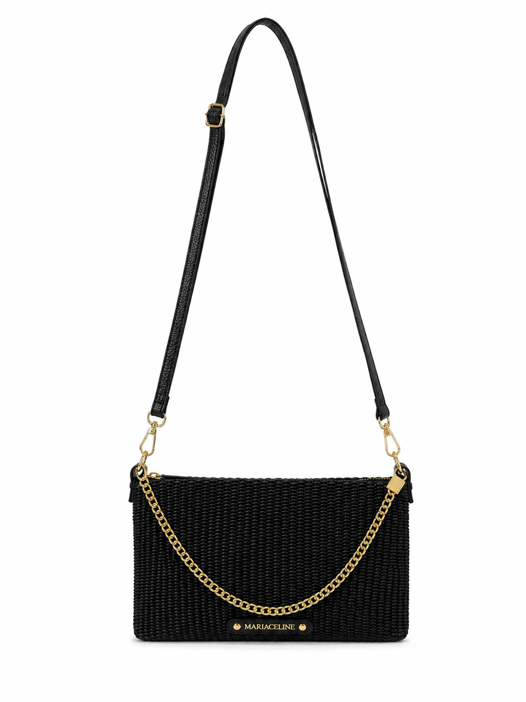 Pochette rafia e pelle