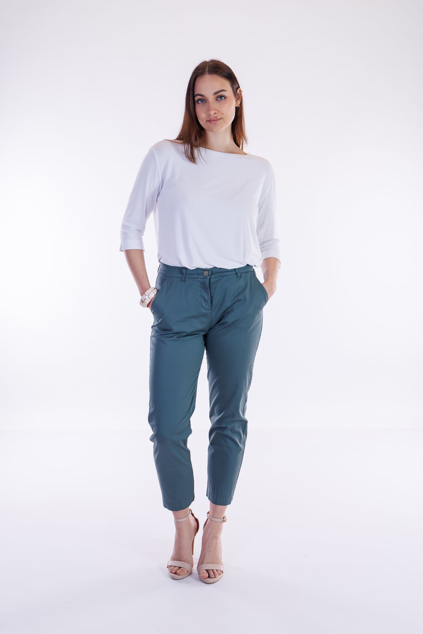 Pantalone slim cotone