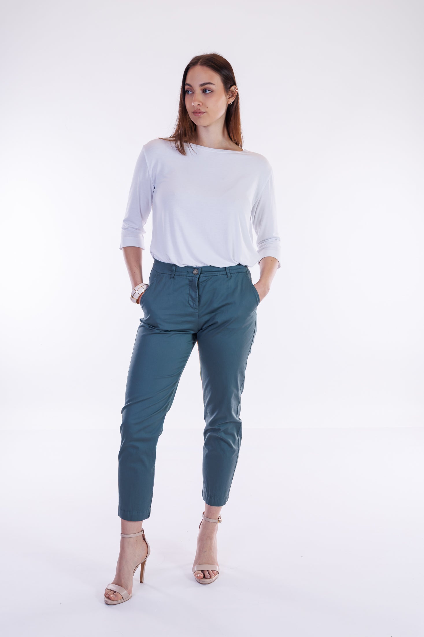Pantalone slim cotone
