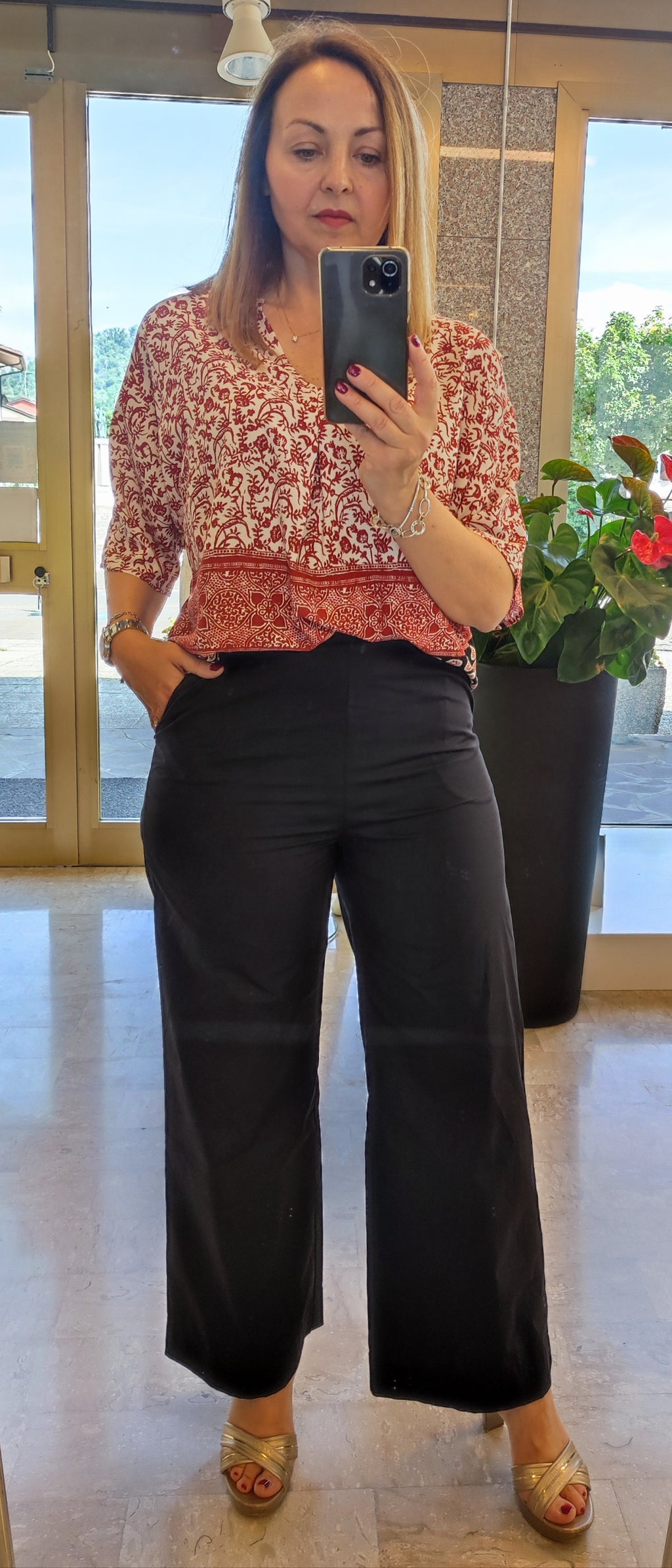 Pantalone palazzo tela vela