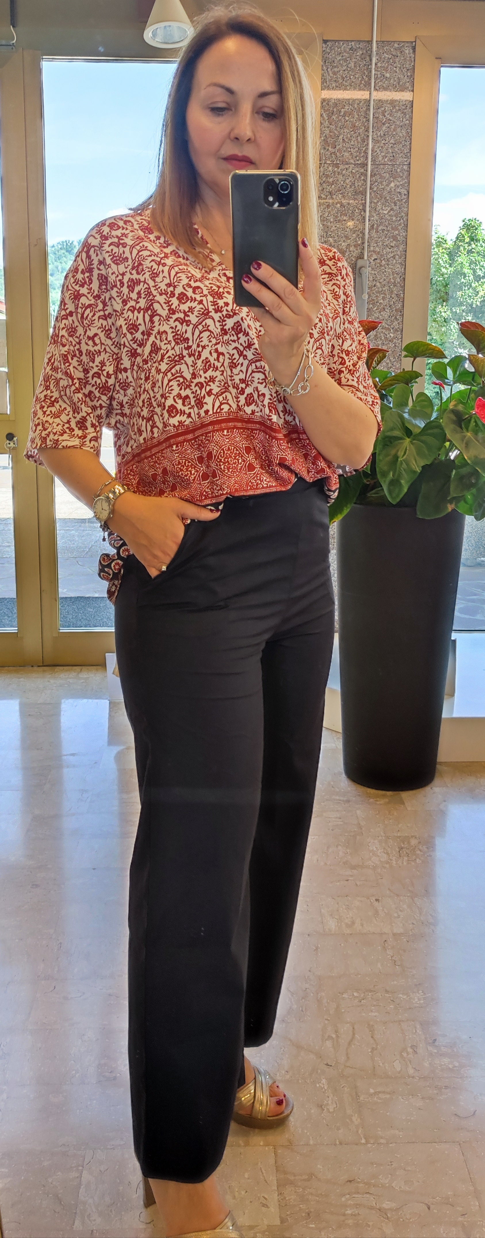Pantalone palazzo tela vela