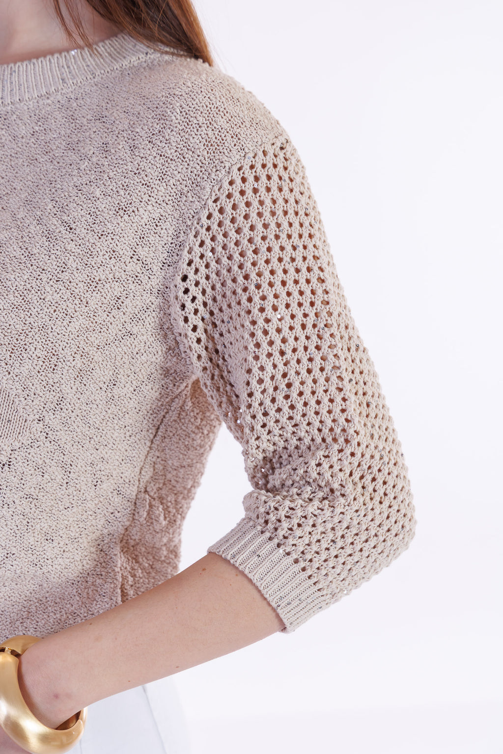 Maglia girocollo maniche a tre quarti