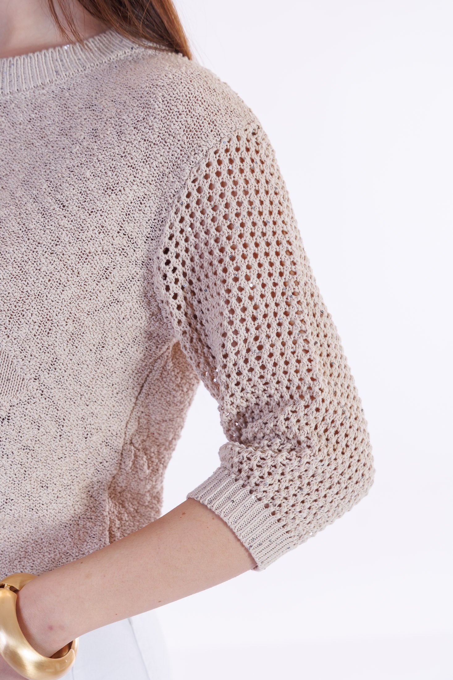 Maglia girocollo maniche a tre quarti