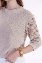 Maglia girocollo maniche a tre quarti