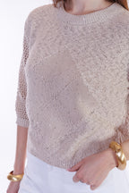 Maglia girocollo maniche a tre quarti