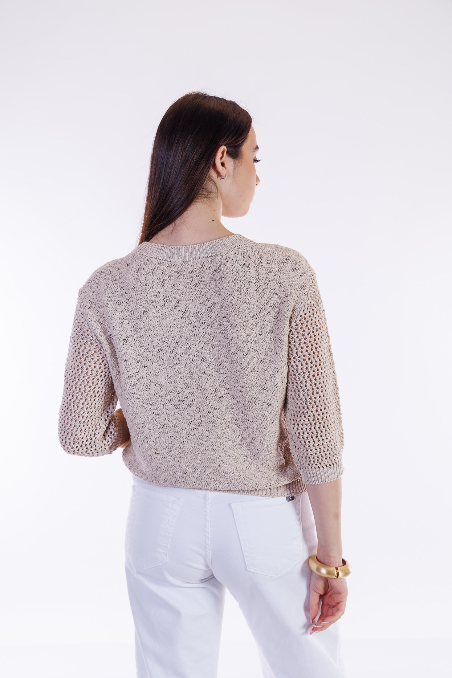 Maglia girocollo maniche a tre quarti