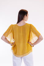 Blusa maniche farfalla