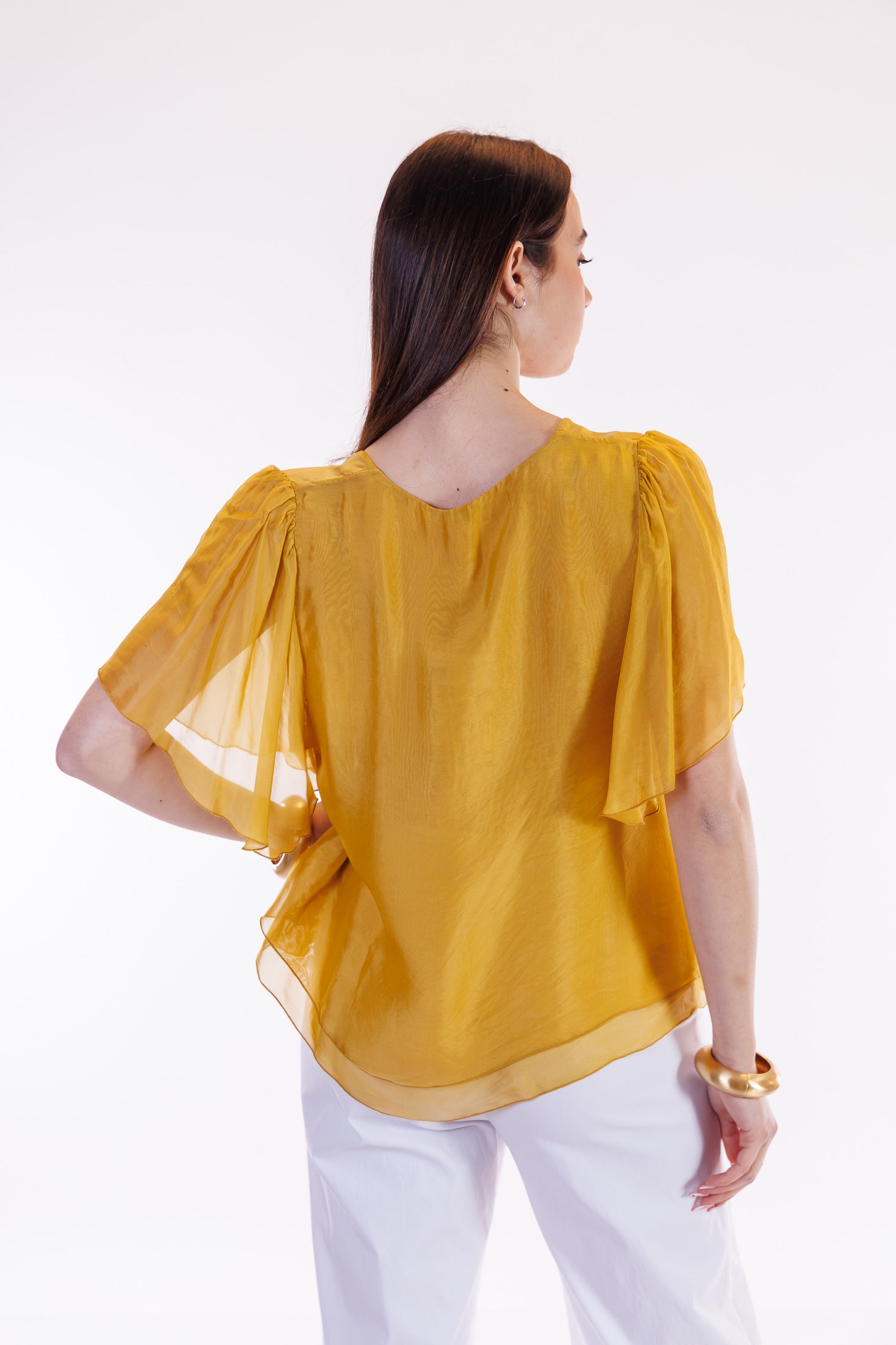 Blusa maniche farfalla