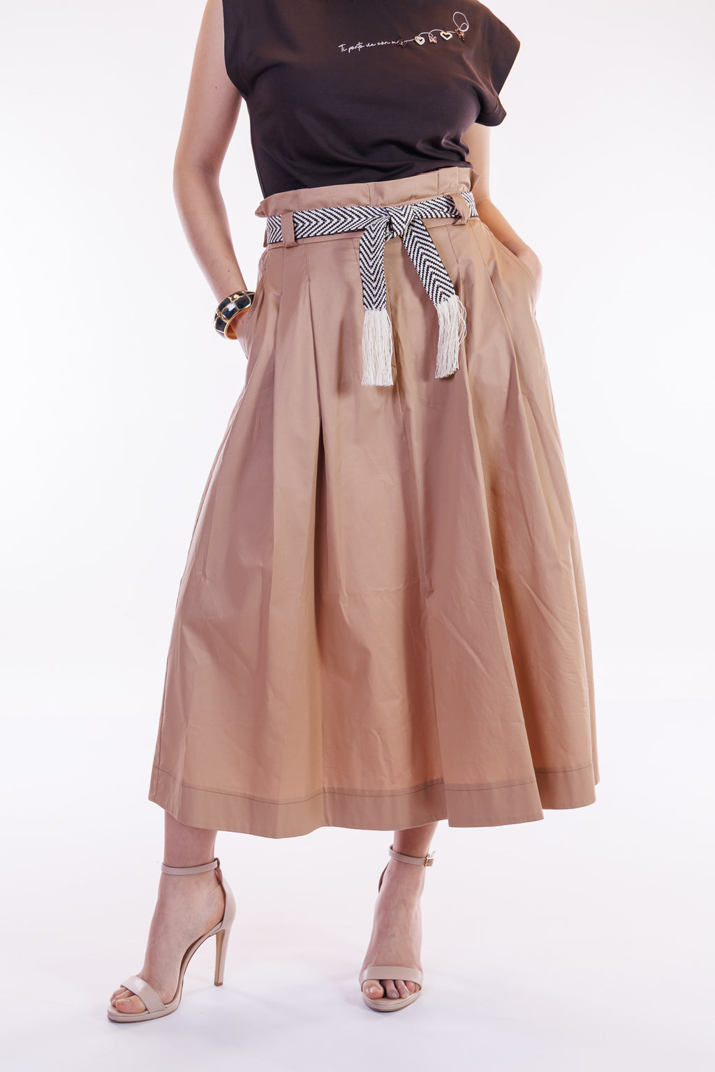 Gonna caramella con cintura