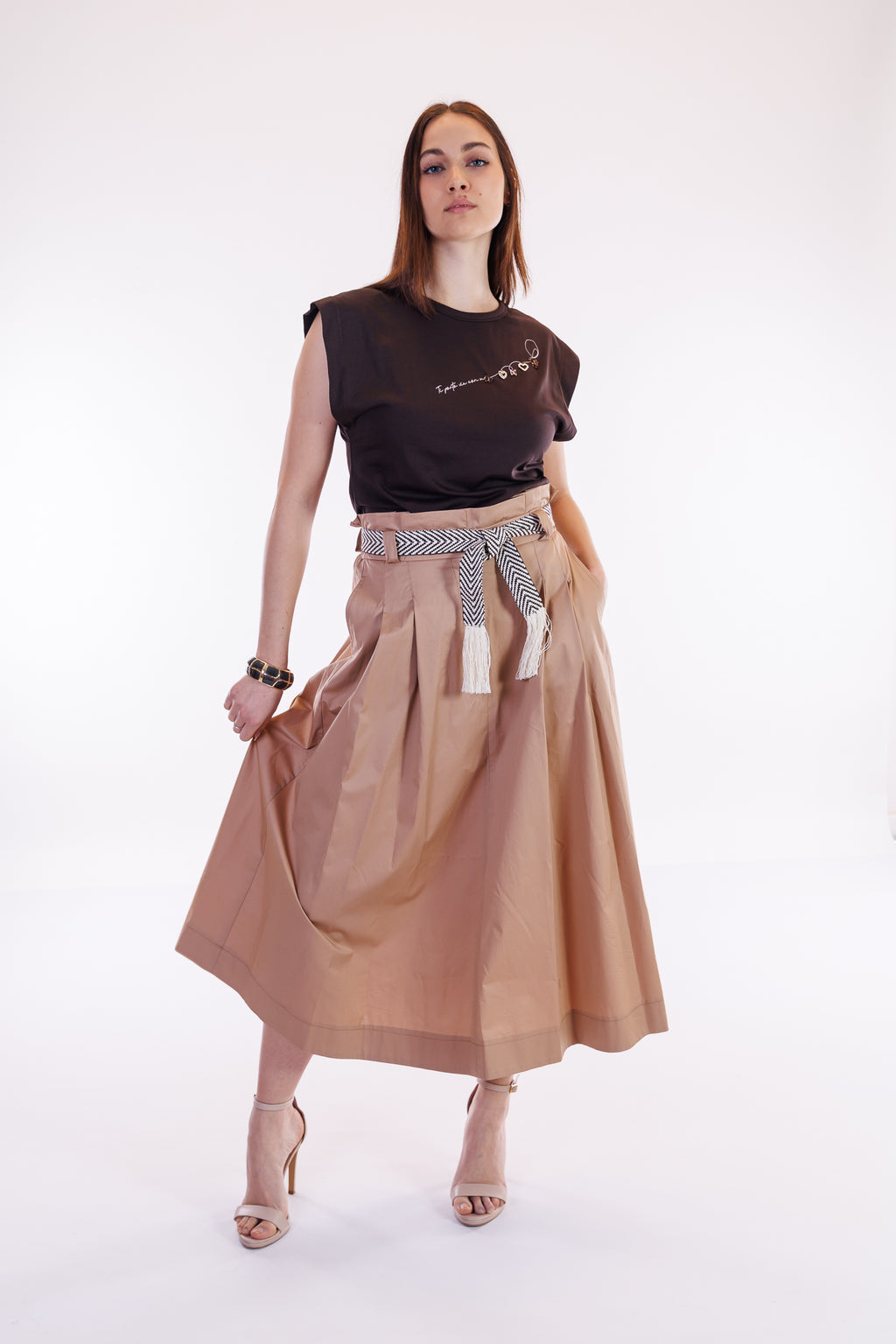 Gonna caramella con cintura