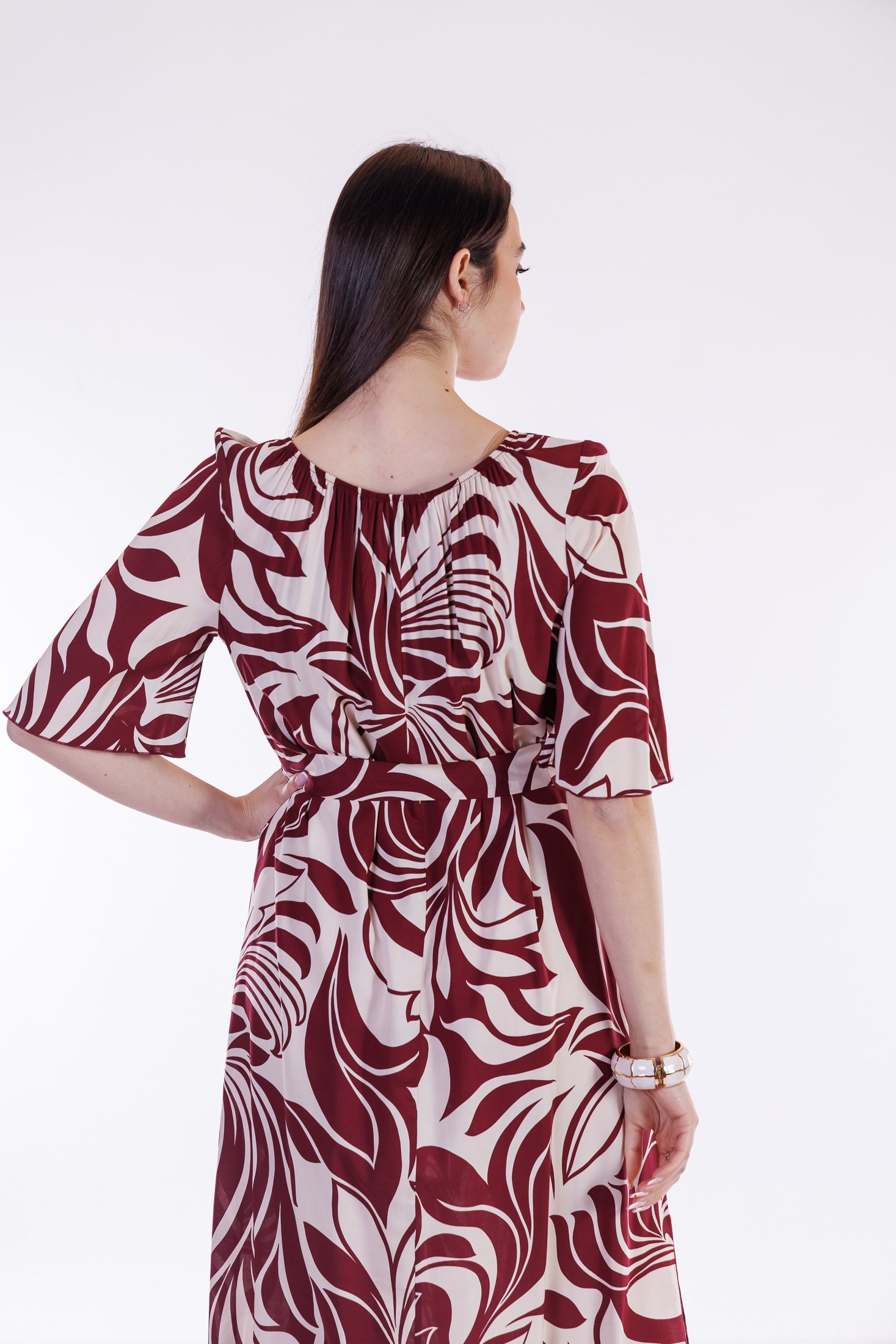 Abito lungo fantasia floreale