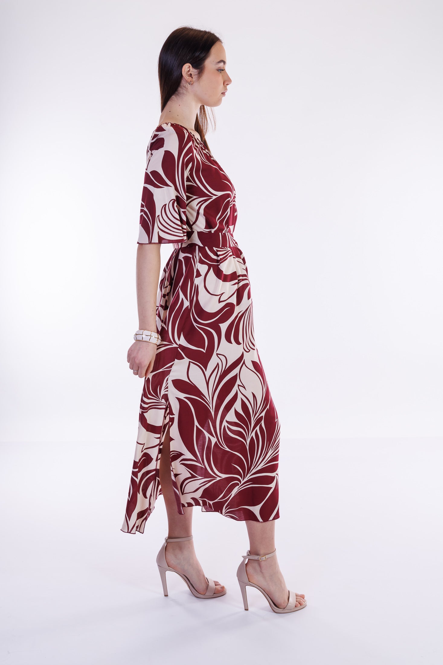 Abito lungo fantasia floreale