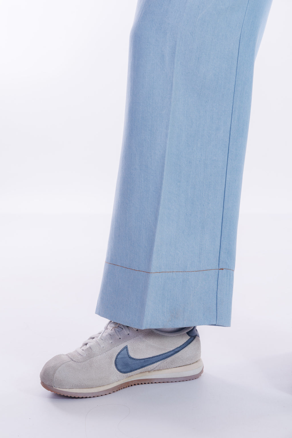 Pantalone ampio chambray