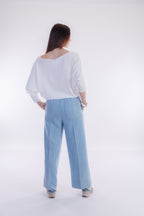 Pantalone ampio chambray