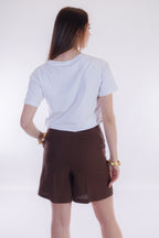 T-shirt stampa foulard e strass