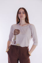 Pantalone cropped lino e cotone