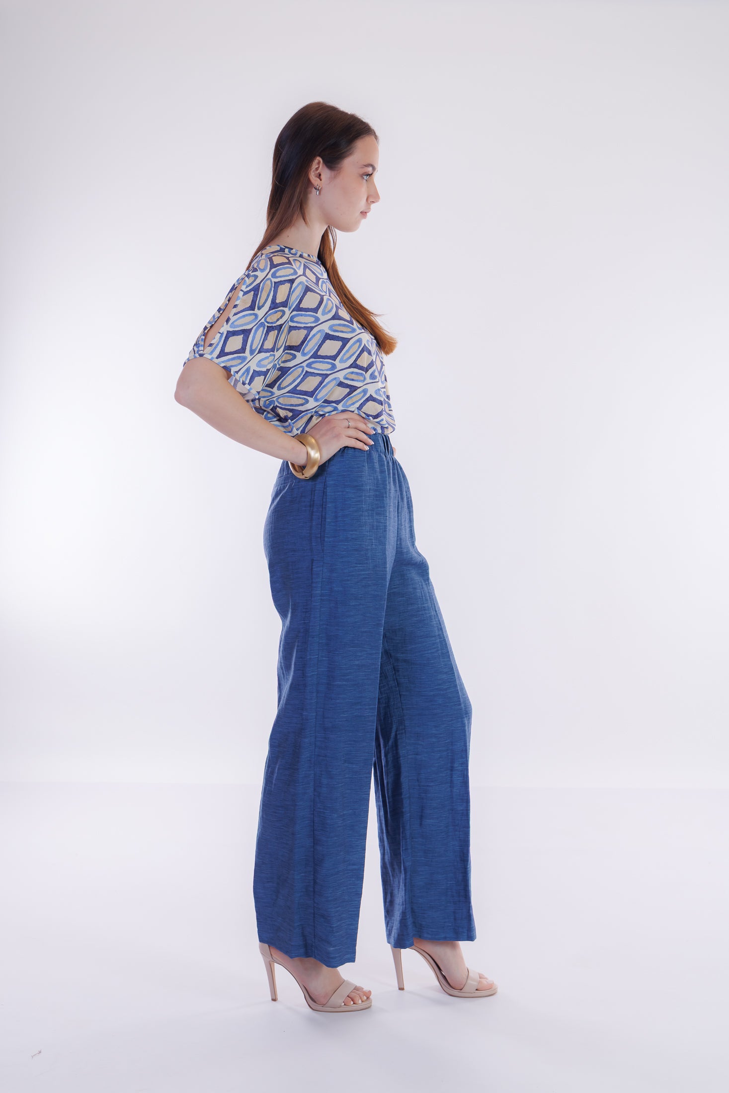 Pantalone ampio m. lino