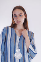 Blusa m. lino righe