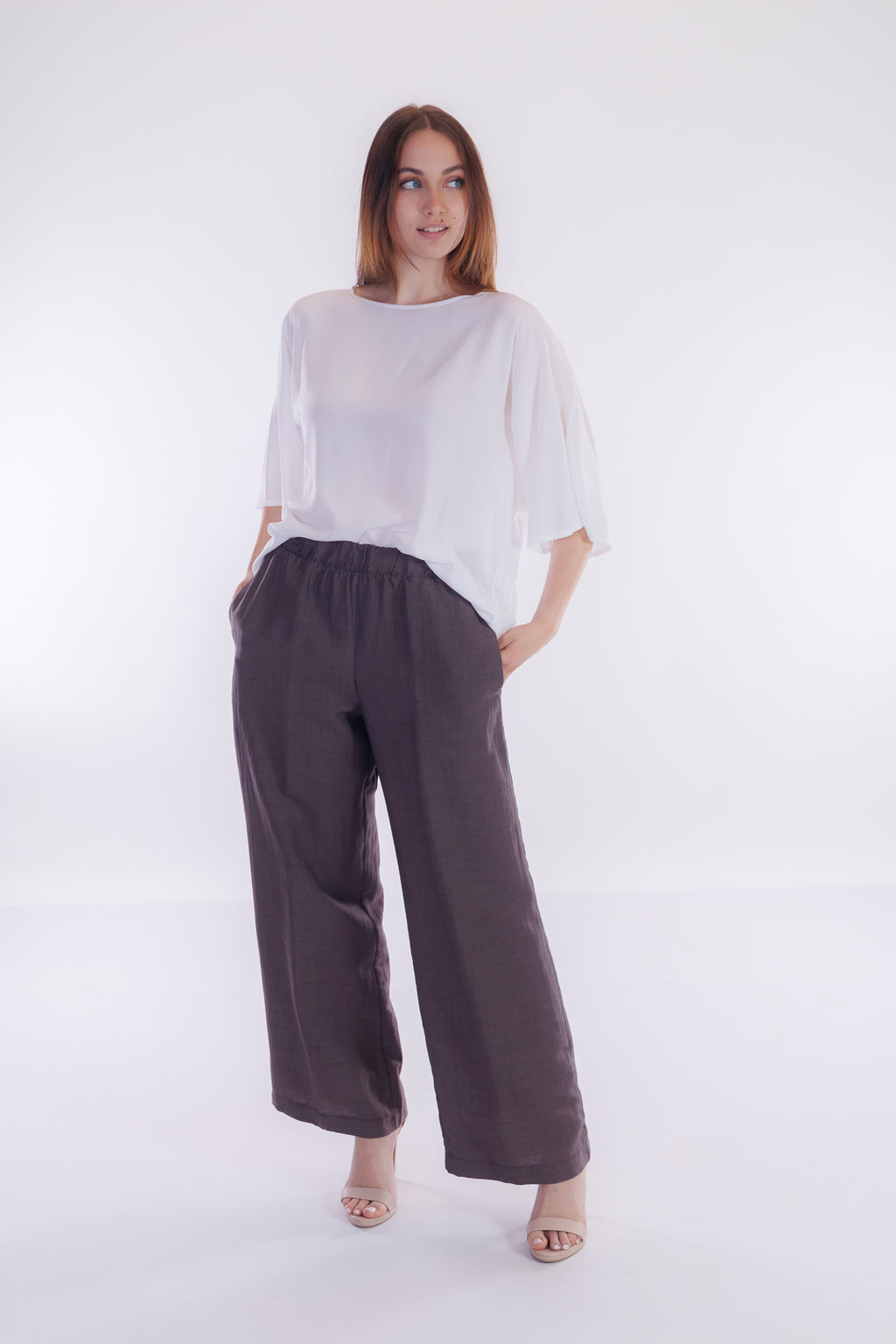 Pantalone ampio m. lino